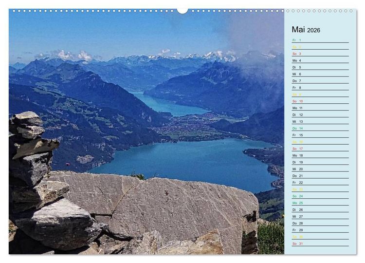 Produktbild: Gr&uuml;ezi . Landschaften in der Schweiz Planer (Wandkalender 2026 DIN A2 quer), CALVENDO Monatskalender