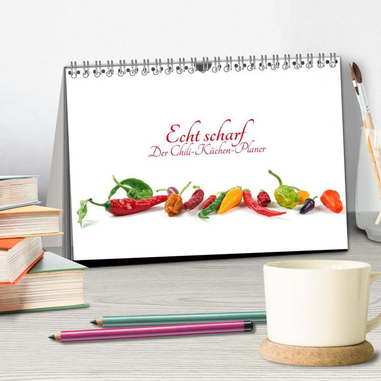 Produktbild: Echt scharf - Der Chili-K&uuml;chen-Planer (Tischkalender 2026 DIN A5 quer), CALVENDO Monatskalender