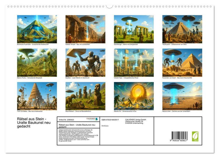 Produktbild: R&auml;tsel aus Stein - Uralte Baukunst neu gedacht (hochwertiger Premium Wandkalender 2026 DIN A2 quer), Kunstdruck in Hochglanz