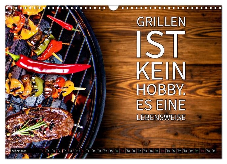 Produktbild: B wie BBQ Impressionen mit Spr&uuml;chen (Wandkalender 2026 DIN A3 quer), CALVENDO Monatskalender