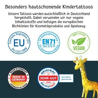 Produktbild: 150 hautfreundliche Kindertattoos &ndash; Thema: Tierischer Spa&szlig;