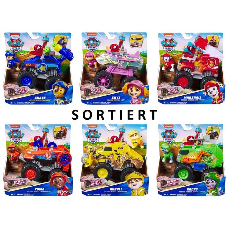 Produktbild: PAW Patrol Rescue Wheels - Monstertruck mit Hundefigur (Basis Fahrzeug, sortiert, Zufallsauswahl)