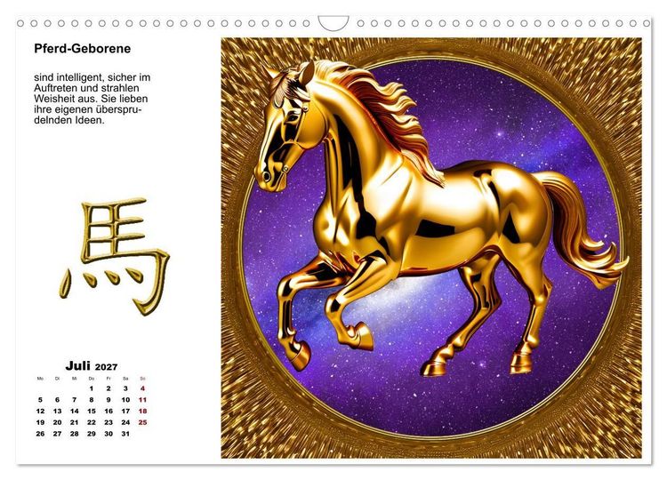 Produktbild: Chinesische Sternzeichen (Wandkalender 2027 DIN A3 quer), CALVENDO Monatskalender