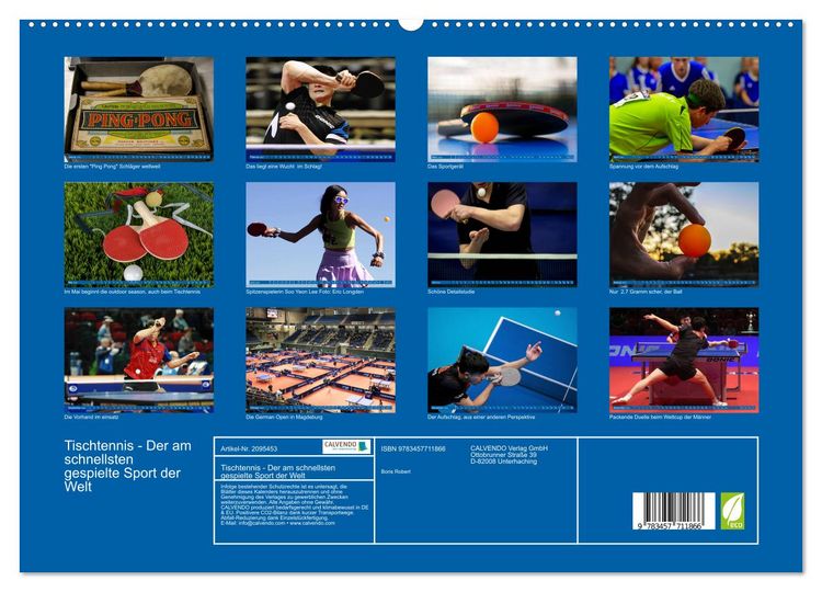 Produktbild: Tischtennis - Der am schnellsten gespielte Sport der Welt (hochwertiger Premium Wandkalender 2026 DIN A2 quer), Kunstdruck in Hochglanz