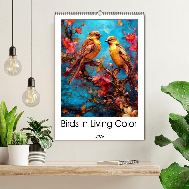 Produktbild: Birds in Living Color (Wall Calendar 2026 DIN A2 portrait), CALVENDO 12 Month Wall Calendar