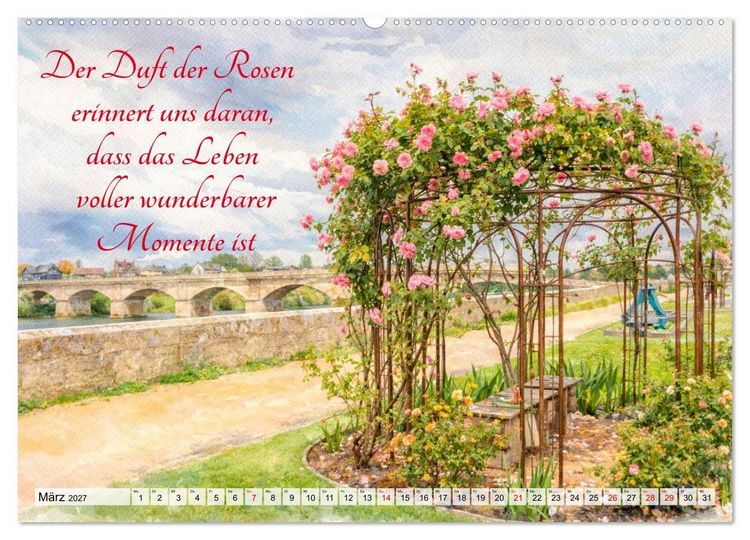 Produktbild: Rosentr&auml;ume im Aquarellstil (Wandkalender 2027 DIN A2 quer), CALVENDO Monatskalender