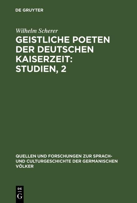 Produktbild: Geistliche Poeten der deutschen Kaiserzeit : Studien, 2