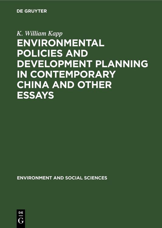 Produktbild: Environmental Policies and Development Planning in Contemporary China and Other Essays