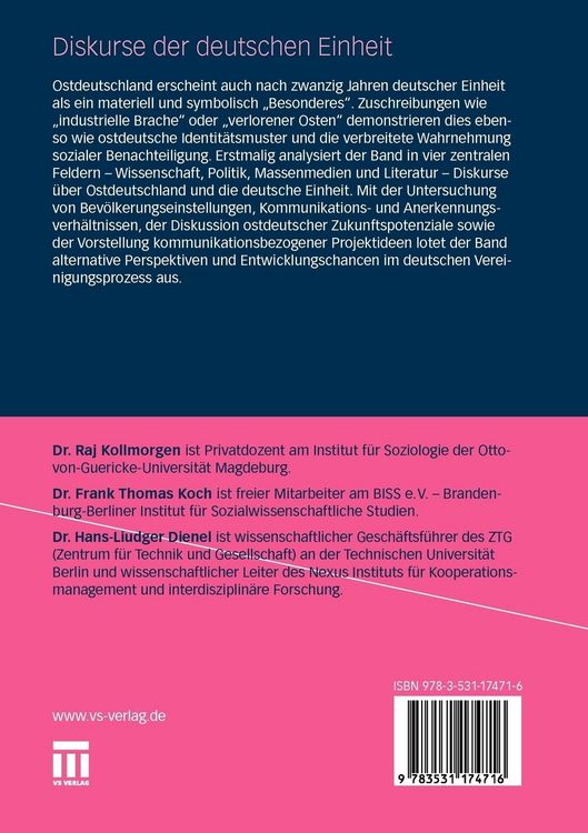 Produktbild: Diskurse der deutschen Einheit
