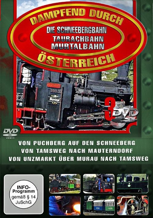 Produktbild: Dampfend durch &Ouml;sterreich - Box 1: Die Schneebergbahn/Taurachbahn/Murtalbahn [3 DVDs]