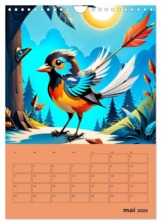 Produktbild: Les fables illustr&eacute;es (Calendrier mural 2026 DIN A4 horizontal), CALVENDO calendrier mensuel
