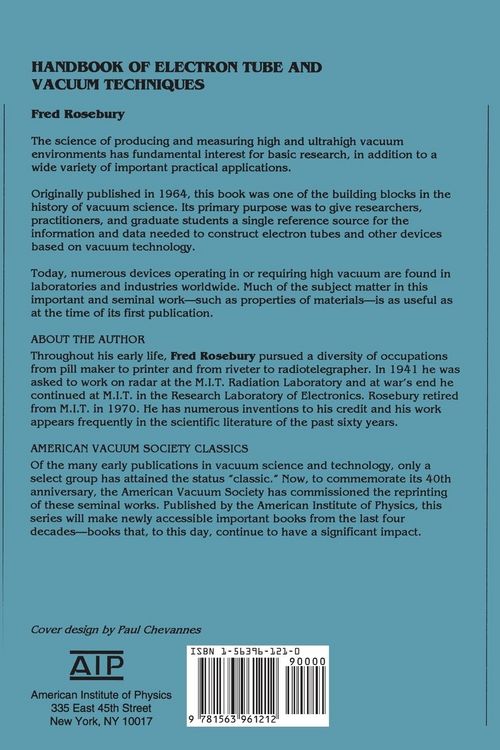Produktbild: Handbook of Electron Tube and Vacuum Techniques
