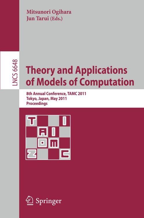 Produktbild: Theory and Applications of Models of Computation