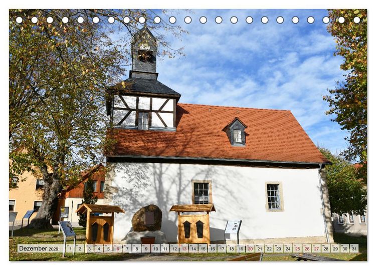 Produktbild: Wunderbares Th&uuml;ringen - besondere Dorfkirchen (Tischkalender 2026 DIN A5 quer), CALVENDO Monatskalender