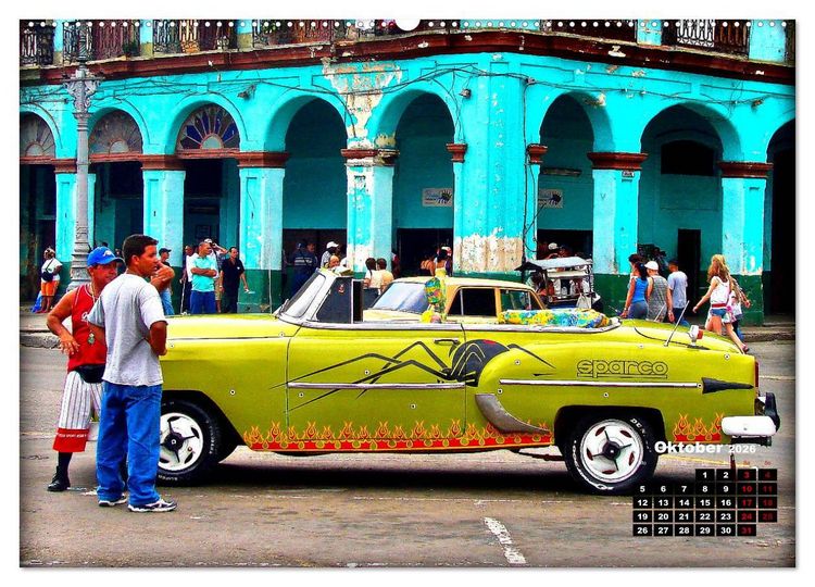 Produktbild: Bunte V&ouml;gel - Originelle Oldtimer in Havanna (Wandkalender 2026 DIN A2 quer), CALVENDO Monatskalender