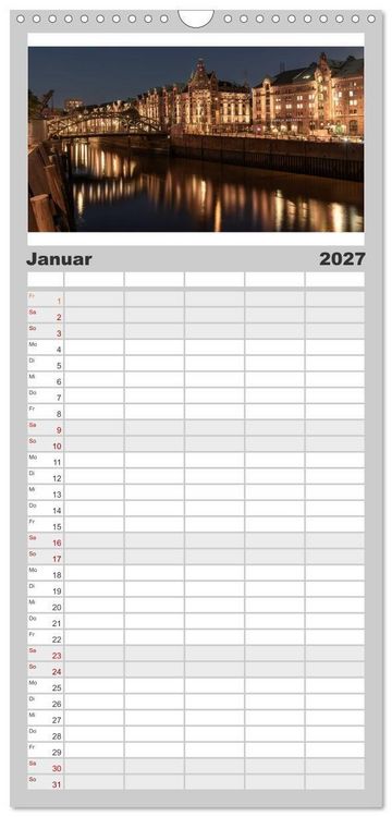 Produktbild: Familienplaner 2027 - Magic Nights Hamburg mit 5 Spalten (Wandkalender, 21 x 45 cm) CALVENDO