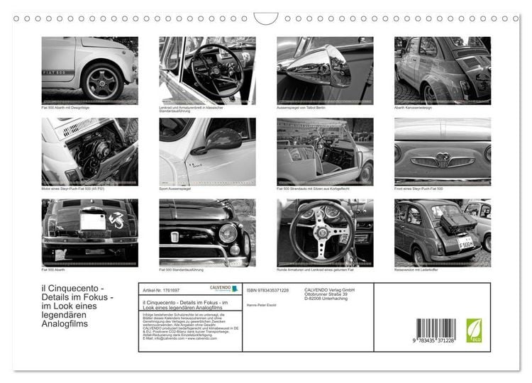 Produktbild: il Cinquecento - Details im Fokus - im Look eines legend&auml;ren Analogfilms (Wandkalender 2025 DIN A3 quer), CALVENDO Monatskalender