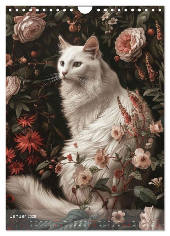 Produktbild: Katzen Kunstillustrationen (Wandkalender 2026 DIN A4 hoch), CALVENDO Monatskalender