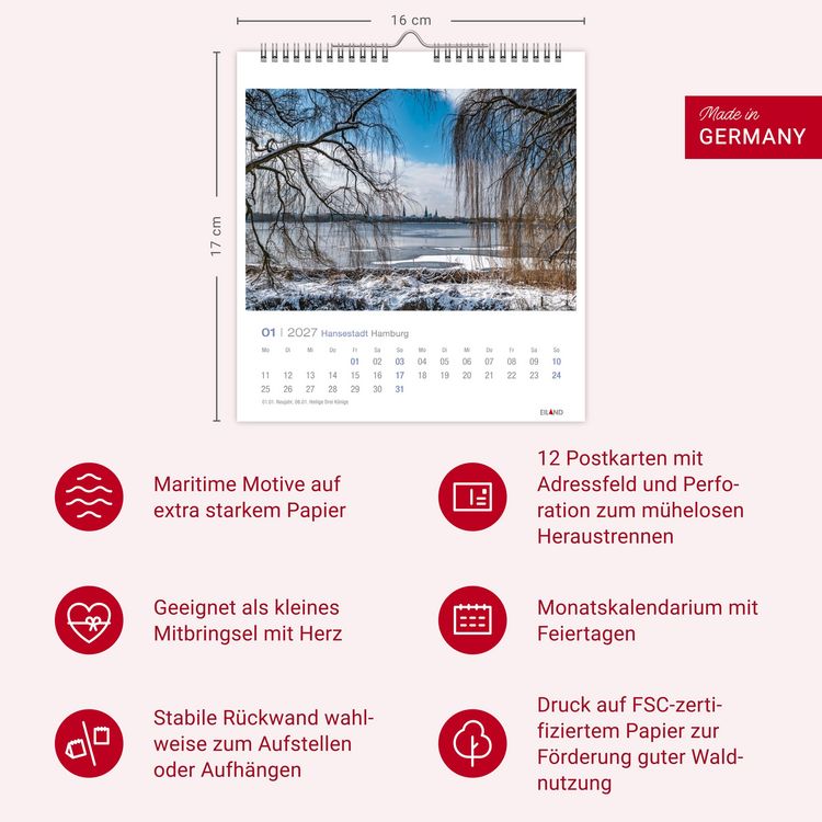 Produktbild: Hansestadt Hamburg Postkartenkalender 2027