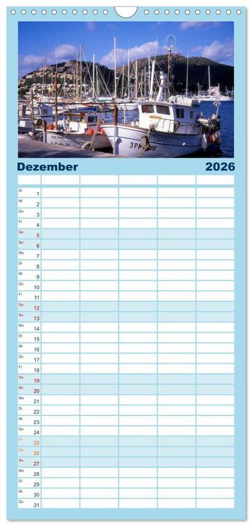 Produktbild: Familienplaner 2026 - Trauminsel Mallorca mit 5 Spalten (Wandkalender, 21 x 45 cm) CALVENDO