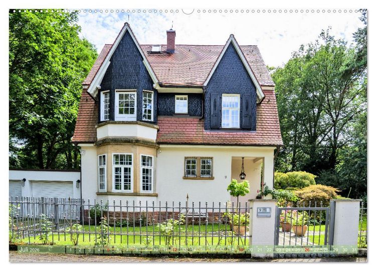 Produktbild: Die Villenkolonie in Buchschlag (hochwertiger Premium Wandkalender 2026 DIN A2 quer), Kunstdruck in Hochglanz