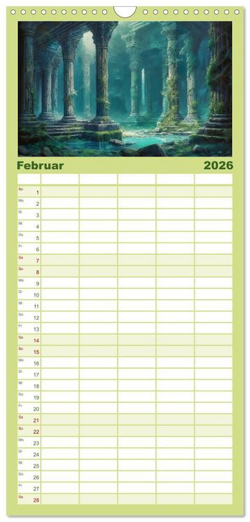 Produktbild: Familienplaner 2026 - Im Reich der Elben mit 5 Spalten (Wandkalender, 21 x 45 cm) CALVENDO