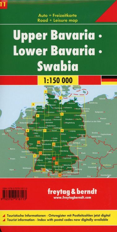 Produktbild: Oberbayern - Niederbayern - Schwaben, Autokarte 1:150 000