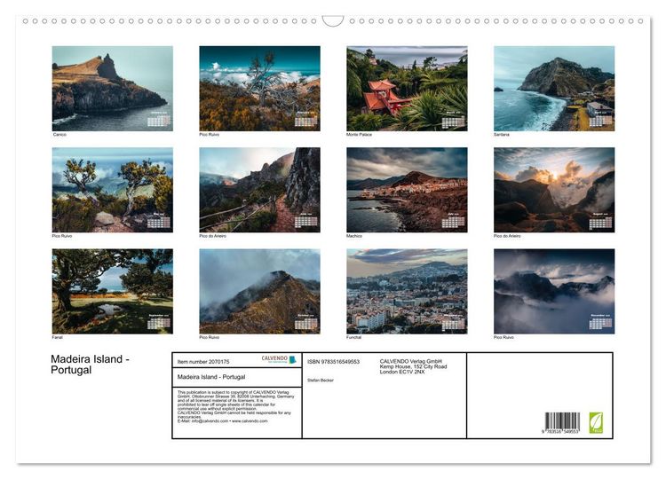 Produktbild: Madeira Island - Portugal (Wall Calendar 2026 DIN A2 landscape), CALVENDO 12 Month Wall Calendar