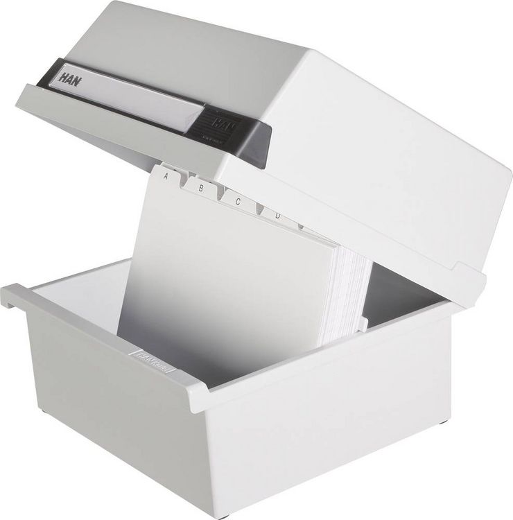 Produktbild: HAN 965-11 Karteikasten Lichtgrau max. Anzahl der Karten: 800 Karten DIN A5 quer