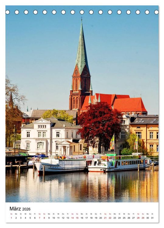 Produktbild: SCH&Ouml;NES SCHWERIN (Tischkalender 2026 DIN A5 hoch), CALVENDO Monatskalender