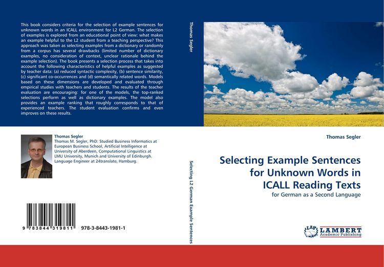 Produktbild: Selecting Example Sentences for Unknown Words in ICALL Reading Texts