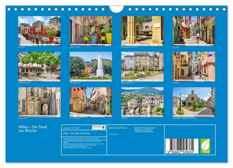 Produktbild: Millau - Die Stadt zur Br&uuml;cke (Wandkalender 2026 DIN A4 quer), CALVENDO Monatskalender