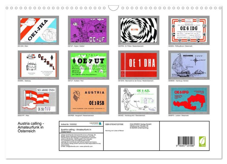 Produktbild: Austria calling - Amateurfunk in &Ouml;sterreich (Wandkalender 2026 DIN A3 quer), CALVENDO Monatskalender
