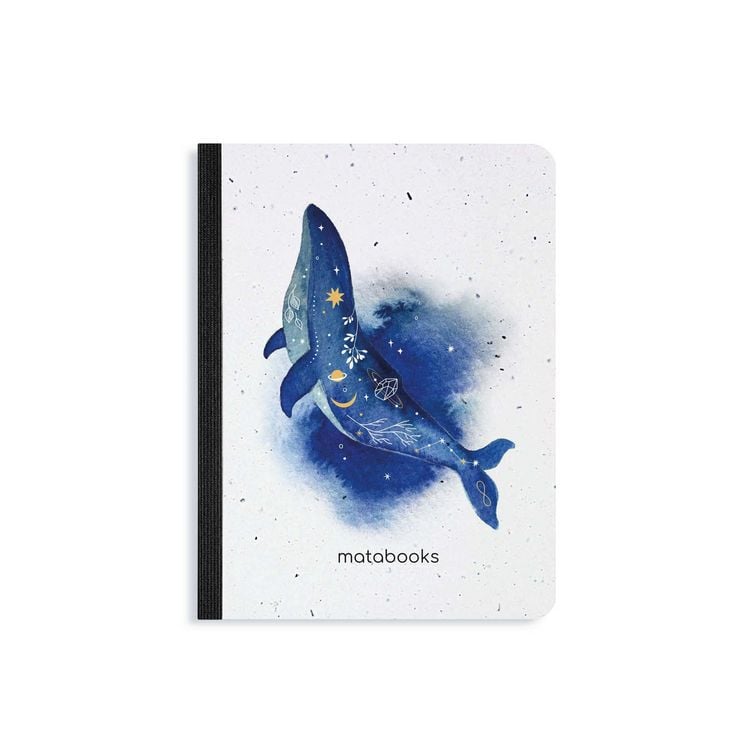 Produktbild: Matabooks &ndash; Nachhaltiges A6 Notizbuch/Skizzenbuch/Tagebuch/Bullet Journal/Schreibheft aus Graspapier &ndash; Samenbuch Farbe: Lunar Mystic Blue
