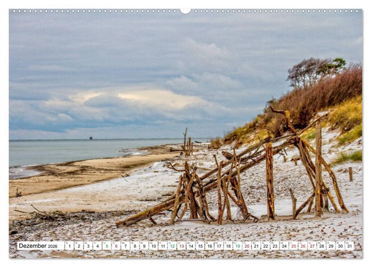 Produktbild: Dar&szlig;er Weststrand - Fischland Dar&szlig; Zingst (hochwertiger Premium Wandkalender 2026 DIN A2 quer), Kunstdruck in Hochglanz