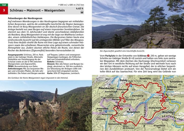 Produktbild: ROTHER Wanderf&uuml;hrer Vogesen. 60 Touren zu Panoramagipfeln, Felsen, Seen und Burgen zwischen Elsass und Lothringen