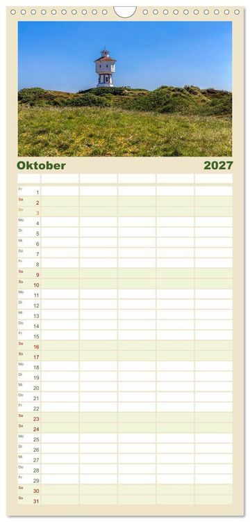 Produktbild: Familienplaner 2027 - Inselliebe Langeoog mit 5 Spalten (Wandkalender, 21 x 45 cm) CALVENDO