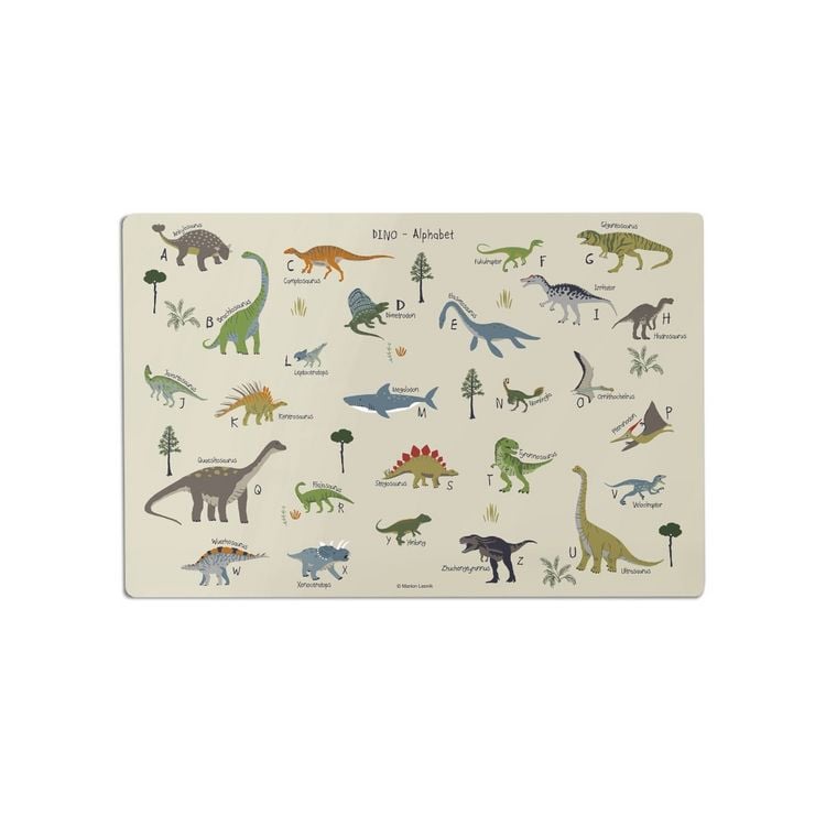 Produktbild: Scriptum Schreibtischunterlage f&uuml;r Kinder Dinosaurier ABC - 60 x 40 cm - aus premium Vinyl