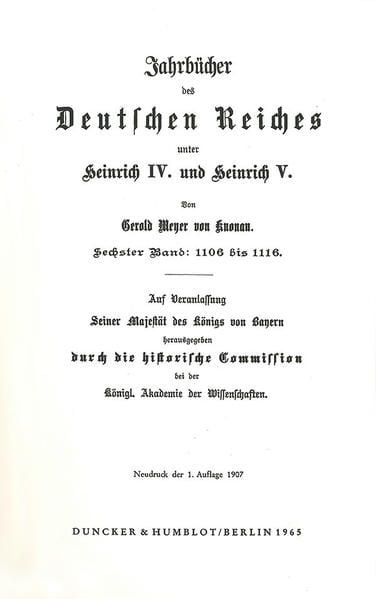 Produktbild: Jahrb&uuml;cher des Deutschen Reiches unter Heinrich IV. und Heinrich V.