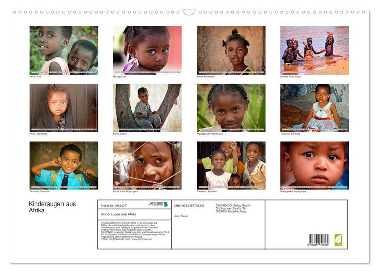 Produktbild: Kinderaugen aus Afrika (Wandkalender 2026 DIN A2 quer), CALVENDO Monatskalender