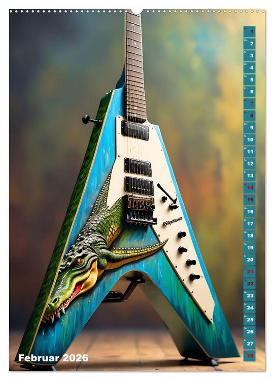 Produktbild: Traumhafte Gitarren (hochwertiger Premium Wandkalender 2026 DIN A2 hoch), Kunstdruck in Hochglanz