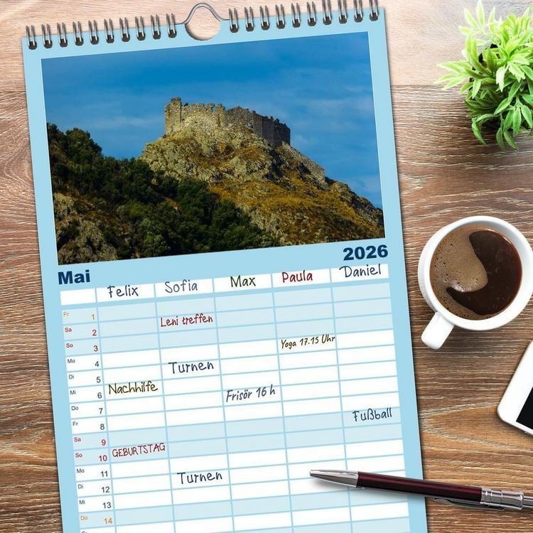Produktbild: Familienplaner 2026 - Zauberhaftes Elba mit 5 Spalten (Wandkalender, 21 x 45 cm) CALVENDO