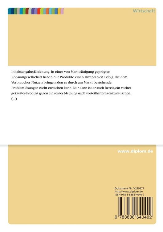 Produktbild: Vermarktung von Systemtechnologien im Bereich Konsumg&uuml;ter