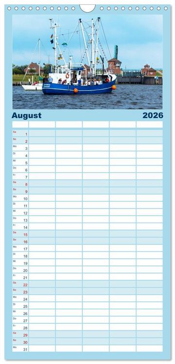 Produktbild: Familienplaner 2026 - Fischerdorf Greetsiel. Bezauberndes Warfendorf der Krummh&ouml;rn mit 5 Spalten (Wandkalender, 21 x 45 cm) CALVENDO