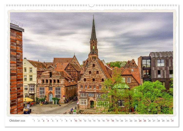 Produktbild: Malerisches L&uuml;neburg (hochwertiger Premium Wandkalender 2026 DIN A2 quer), Kunstdruck in Hochglanz