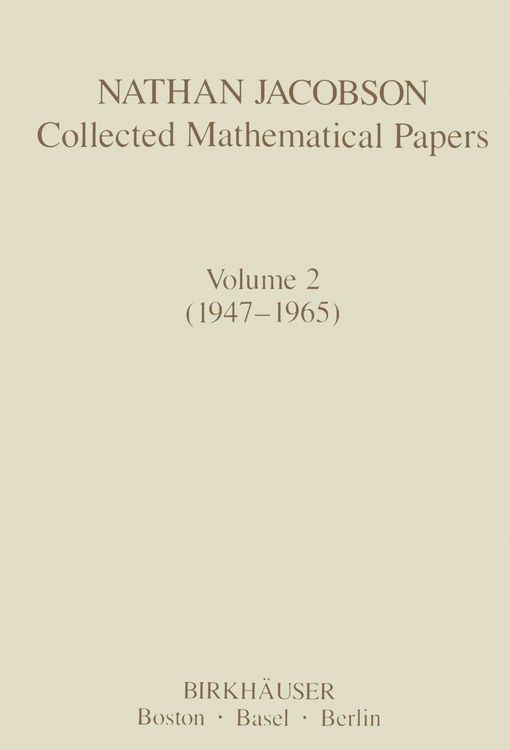 Produktbild: Nathan Jacobson Collected Mathematical Papers