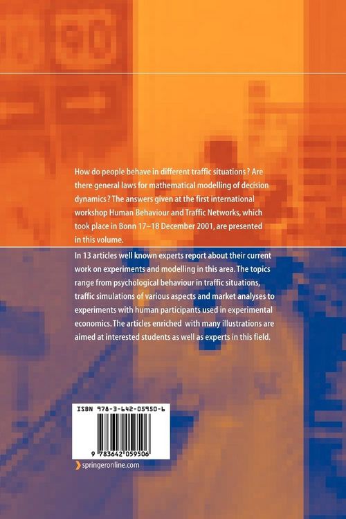 Produktbild: Human Behaviour and Traffic Networks