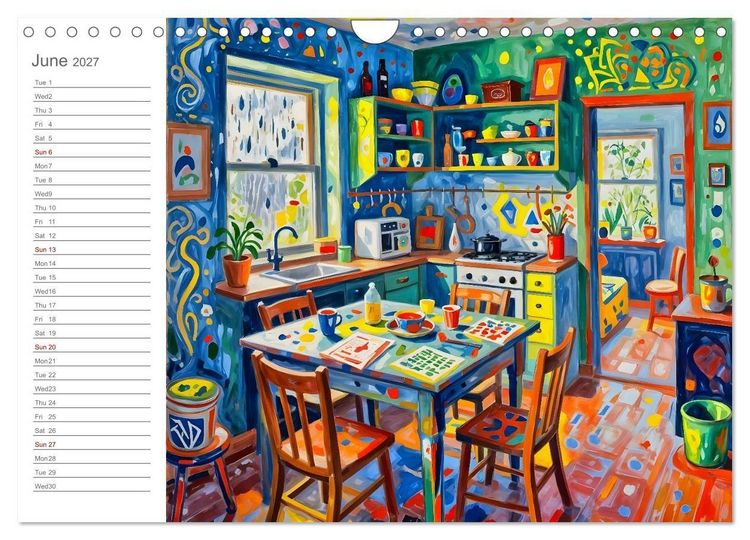 Produktbild: Painted Kitchen Moments - Twelve expressive interiors (Wall Calendar 2027 DIN A4 landscape), CALVENDO 12 Month Wall Calendar