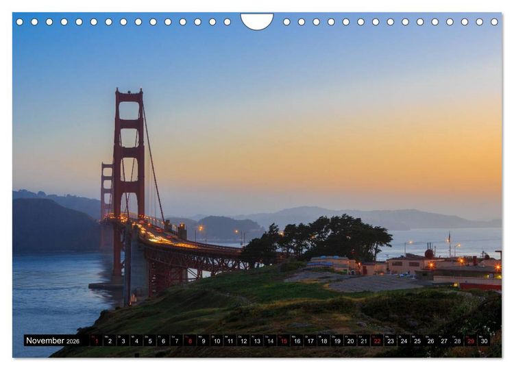Produktbild: Golden Gate Bridge (Wandkalender 2026 DIN A4 quer), CALVENDO Monatskalender