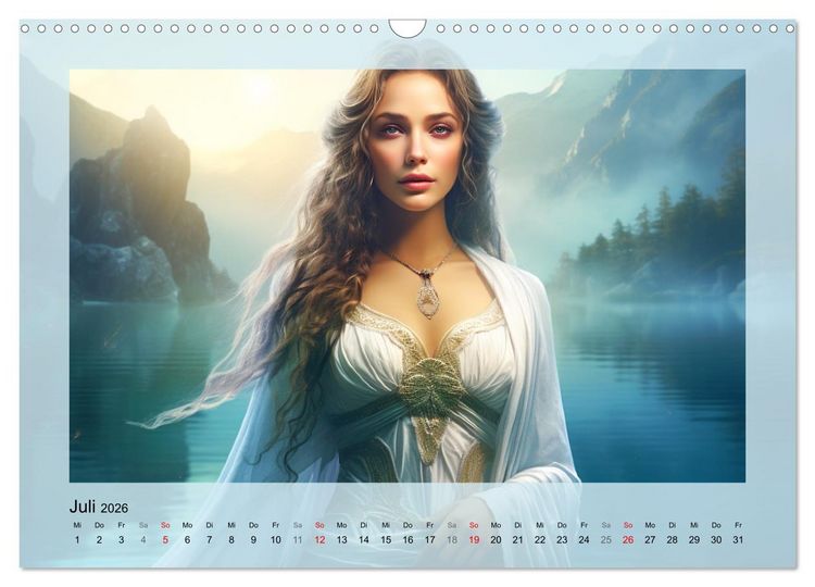 Produktbild: Avalons magische Frauen. Geheimnisvolle und Sagenumwobene Insel (Wandkalender 2026 DIN A3 quer), CALVENDO Monatskalender